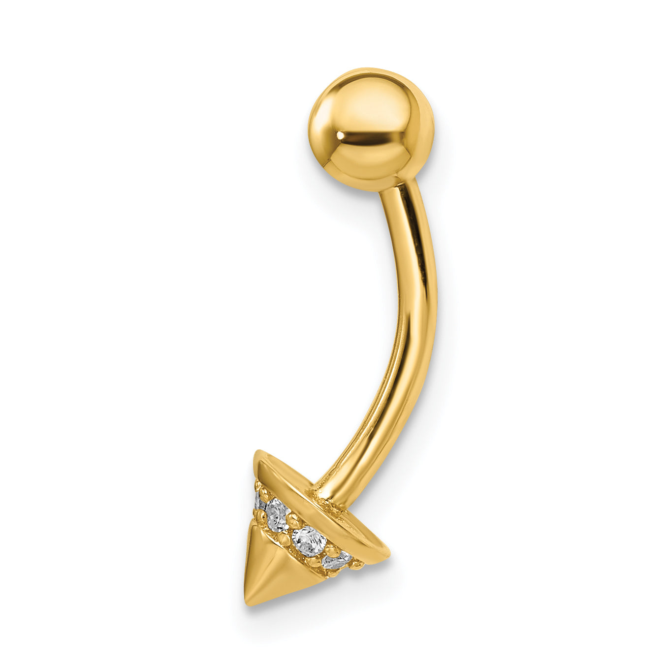 14k CZ Belly Ring