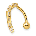 14k CZ Dangle Belly Ring