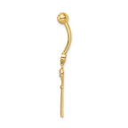 14k CZ Key Belly Ring