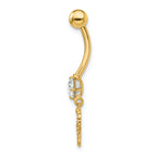 14k CZ Sea Horse Belly Ring