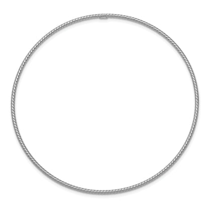 14k 1.5mm White Gold Textured Slip-on Bangle Bracelet