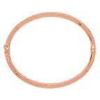 14k Rose Gold Polished Diamond-cut Hinged Bangle Bracelet