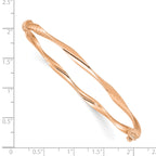 14K Rose Gold Hammered Textured Hinged Bangle Bracelet
