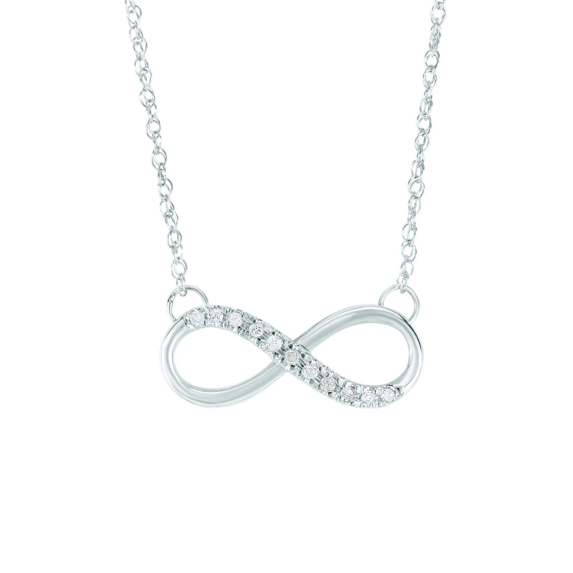 14K Gold .10ct Diamond Infinity Necklace