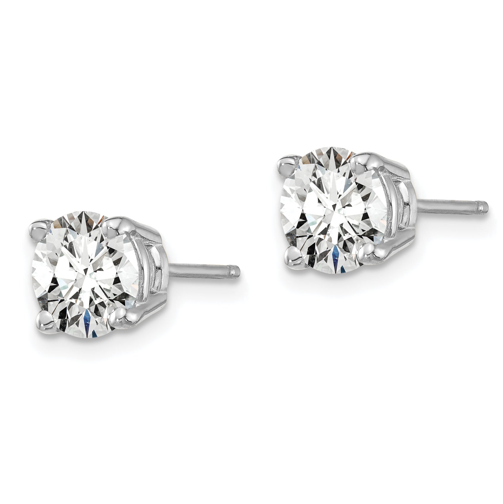 14K White Gold Lab Grown Diamond 1 1/2ctw SI1/SI2, G H I, 4 Prong Earrings