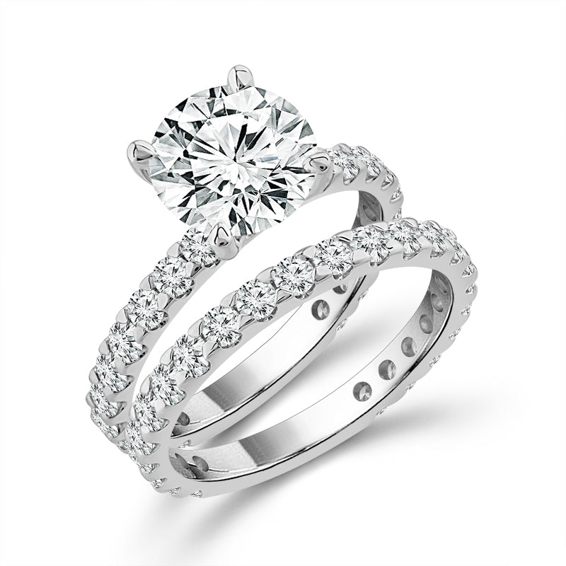 Diamond Bridal Set 1 Ct Center RD 14k White Gold