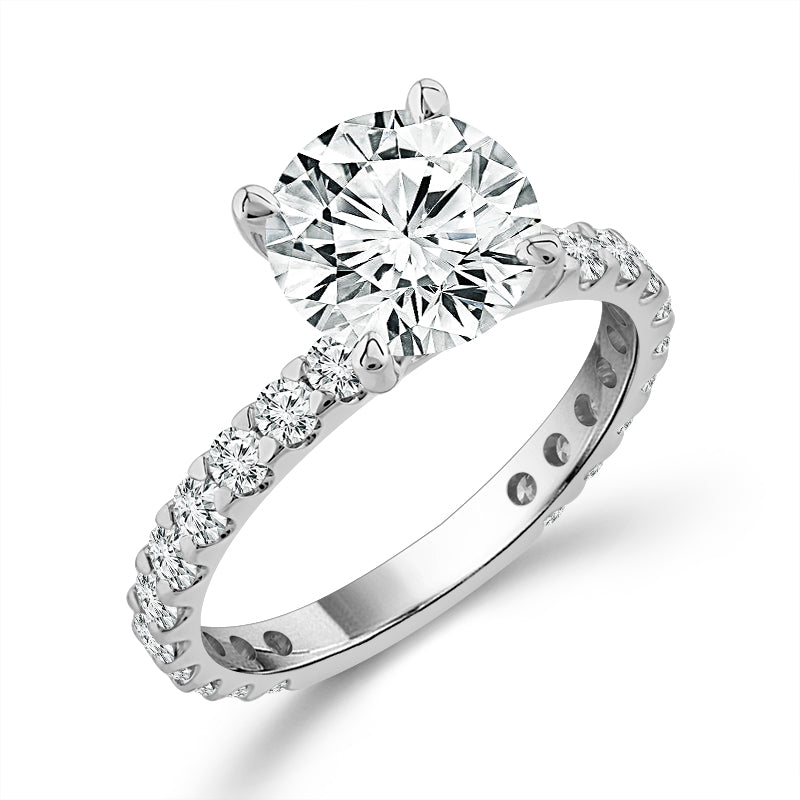 Diamond Bridal Set 1 Ct Center RD 14k White Gold