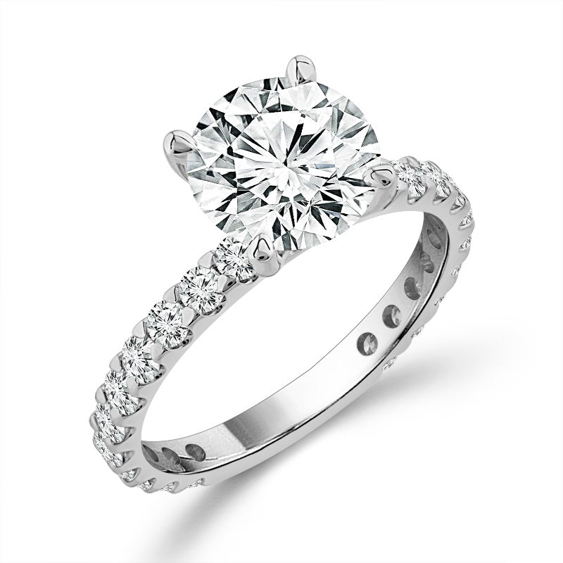 Diamond Bridal Set 1 1/2 Ct Center RD 14k White Gold