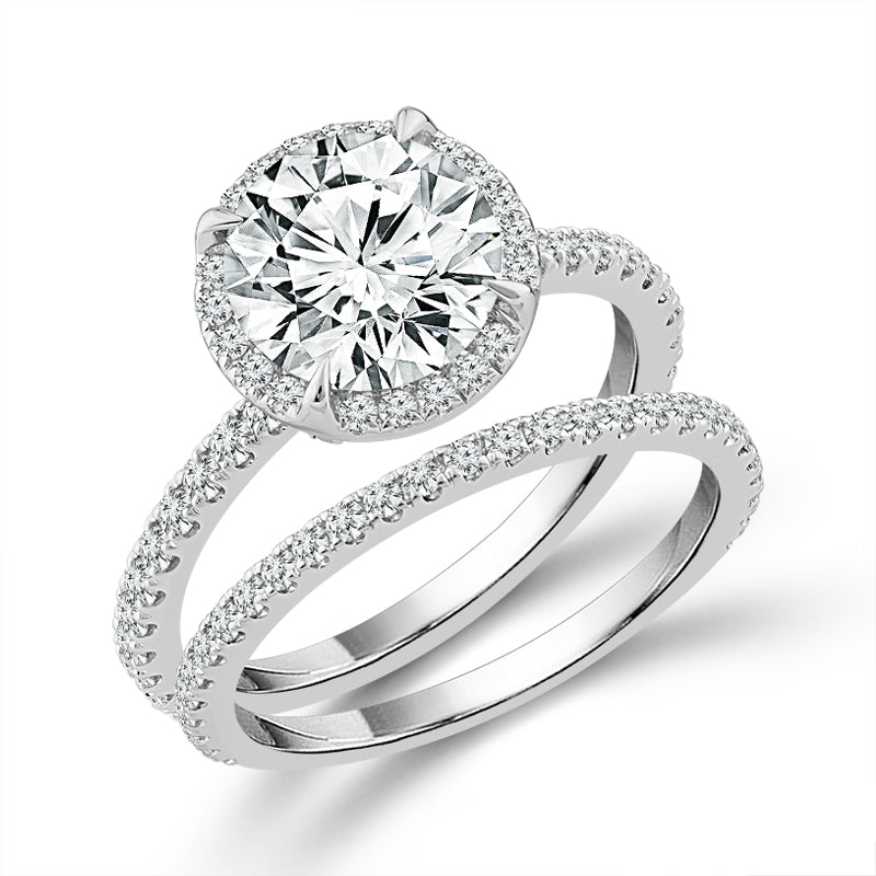 Diamond Bridal Set 0.75 Ct tw RD 14k White Gold