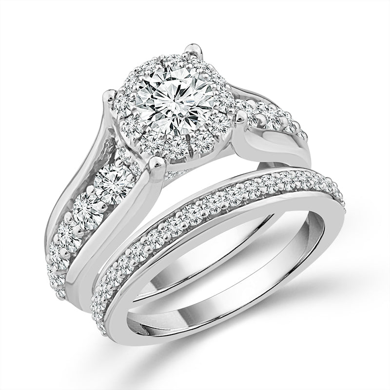 Diamond Bridal Set 2 Ct tw  14k White Gold