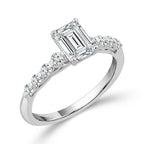 Diamond Bridal Set 1 Ct Center EM 14k White Gold