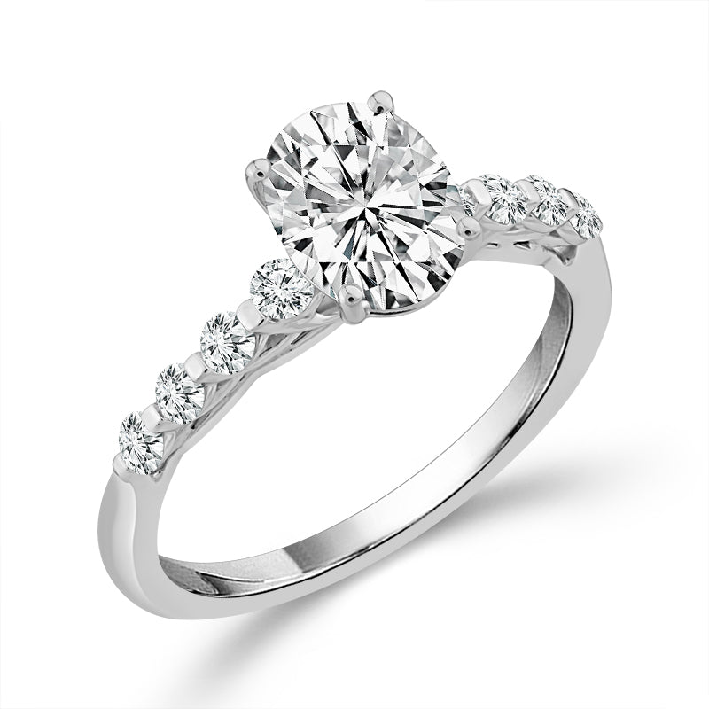 Diamond Bridal Set 1 Ct Center OV 14k White Gold