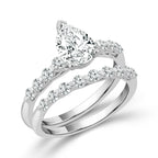 Diamond Bridal Set 1 Ct Center PE 14k White Gold