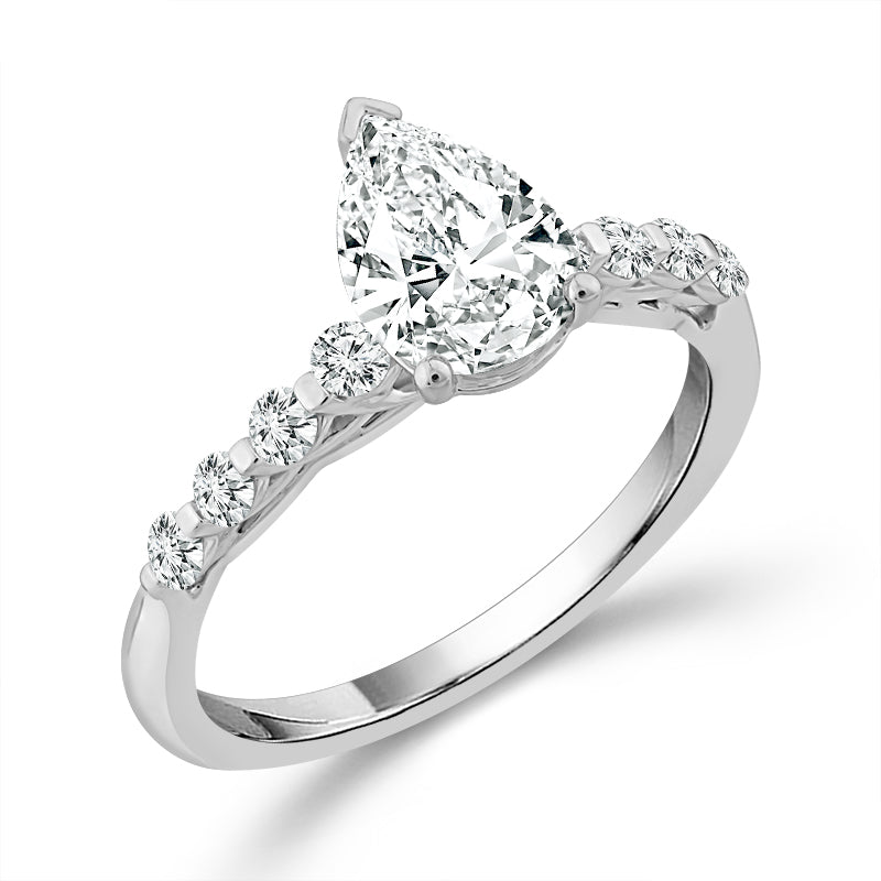 Diamond Bridal Set 1 Ct Center PE 14k White Gold