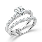Diamond Bridal Set 1 Ct Center RD 14k White Gold