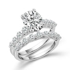 Diamond Bridal Set 1 1/2 Ct Center OV 14k White Gold