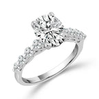 Diamond Bridal Set 1 1/2 Ct Center OV 14k White Gold