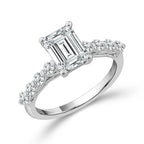 Diamond Bridal Set 1 1/2 Ct Center EM 14k White Gold