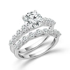 Diamond Bridal Set 1 1/2 Ct Center RD 14k White Gold