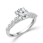 Diamond Bridal Set 1 1/2 Ct Center RD 14k White Gold