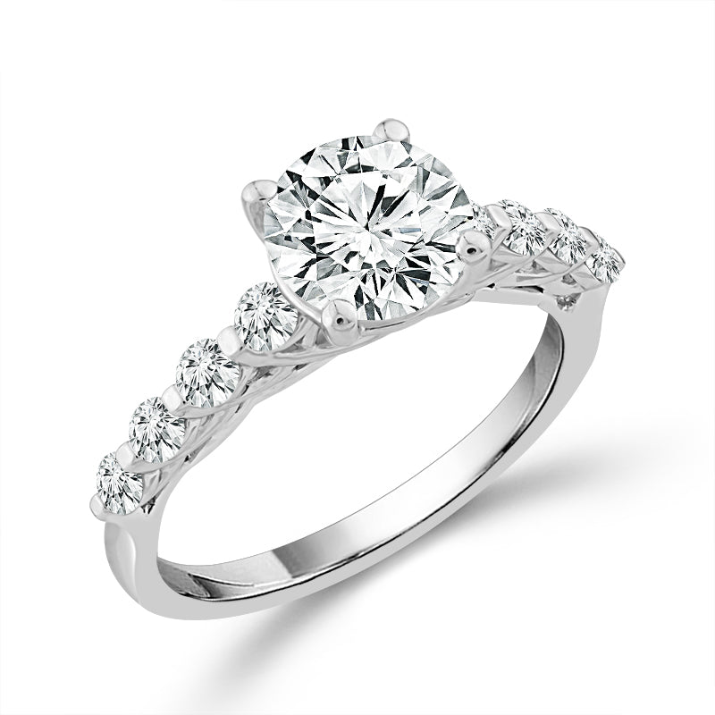 Diamond Bridal Set 1 1/2 Ct Center RD 14k White Gold