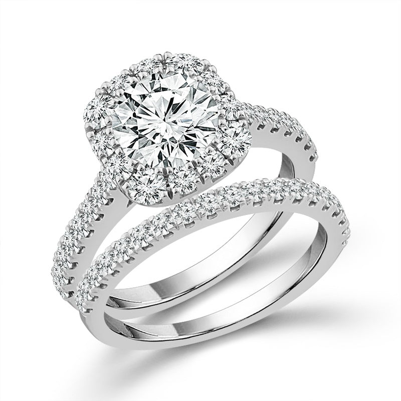 Diamond Bridal Set 2.80 Ct tw  14k White Gold