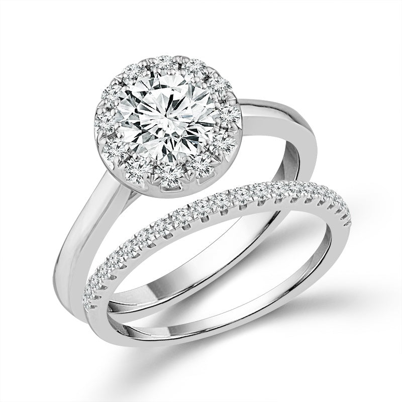 Diamond Bridal Set 1.54 Ct tw  14k White Gold