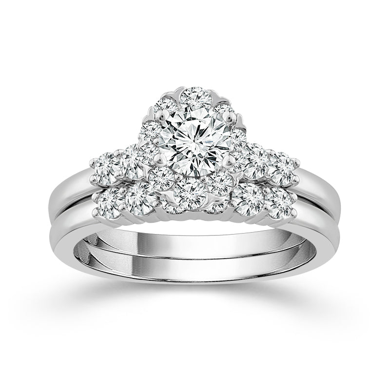 Diamond Bridal Set 1 Ct tw  14k White Gold