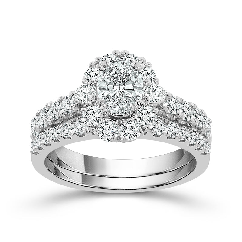 Diamond Bridal Set 1.5 Ct tw  14k White Gold