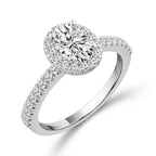 Diamond Bridal Set 3/4 Ct Center OV 14k White Gold