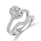 Diamond Bridal Set 1 Ct Center OV 14k White Gold