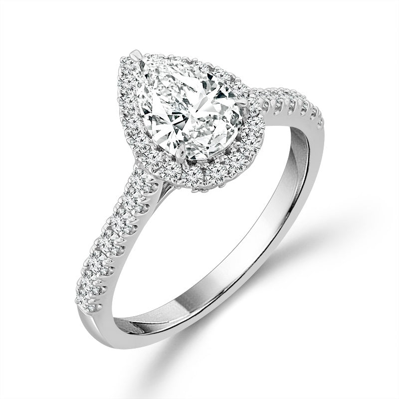 Diamond Bridal Set 1 Ct Center PE 14k White Gold