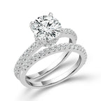 Diamond Bridal Set 1 1/2 Ct Center RD 14k White Gold