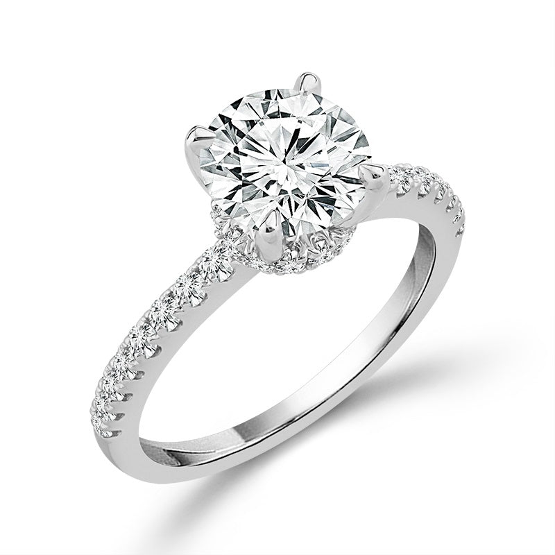 Diamond Bridal Set 1 1/2 Ct Center RD 14k White Gold