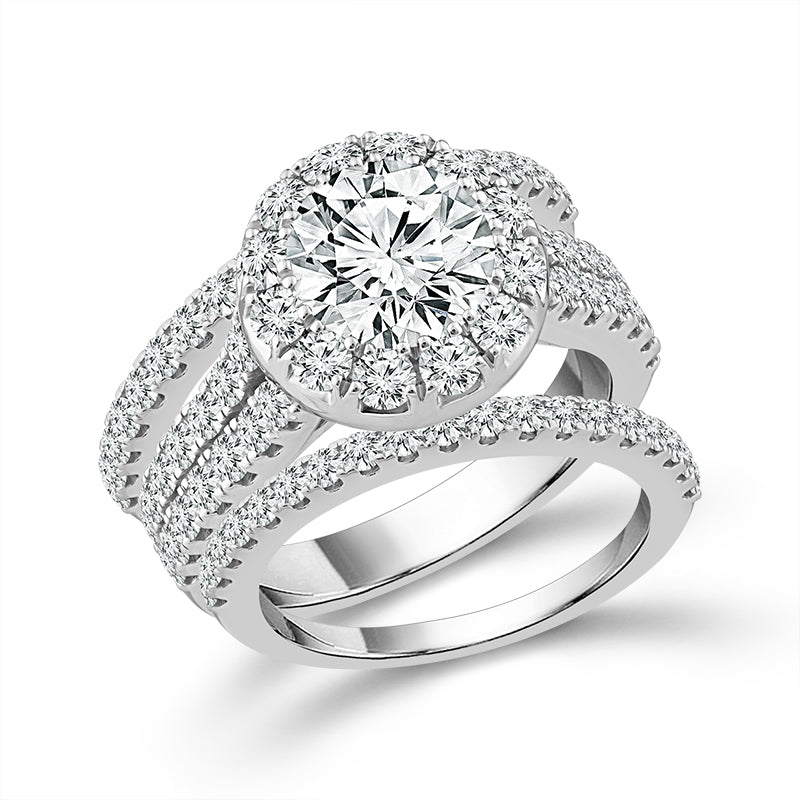 Diamond Bridal Set 4 Ct tw  14k White Gold