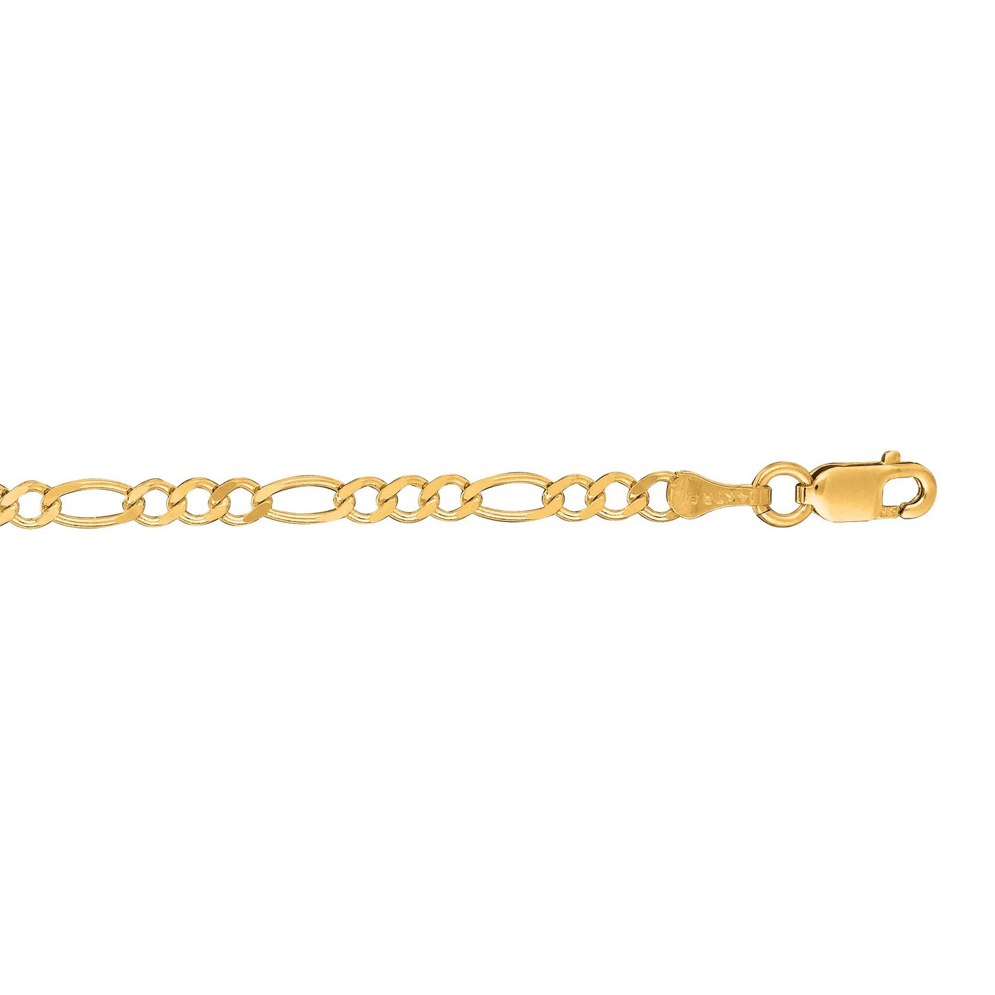 14K Gold 3.1mm Figaro Chain