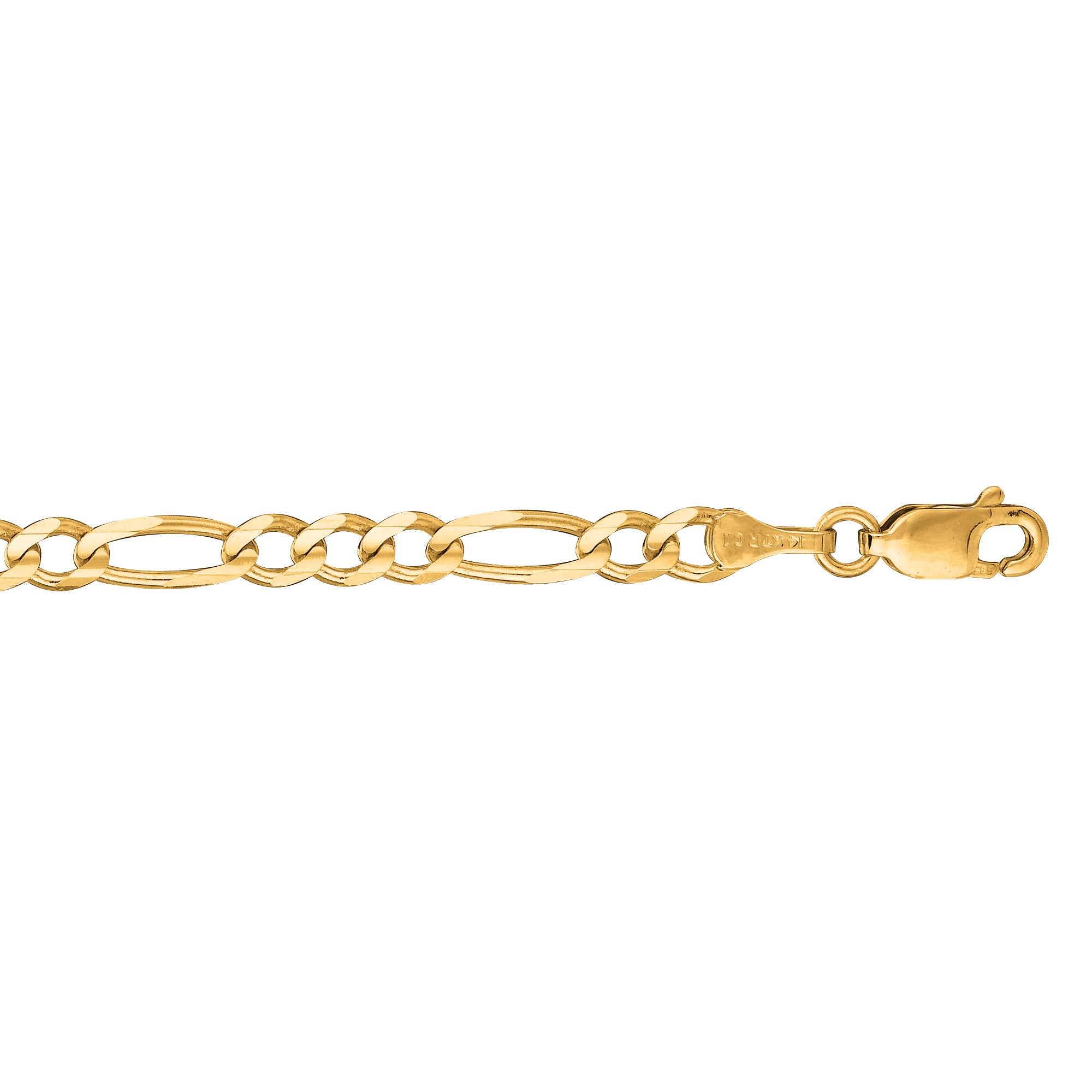 14K Gold 7" 3.8mm Figaro Chain