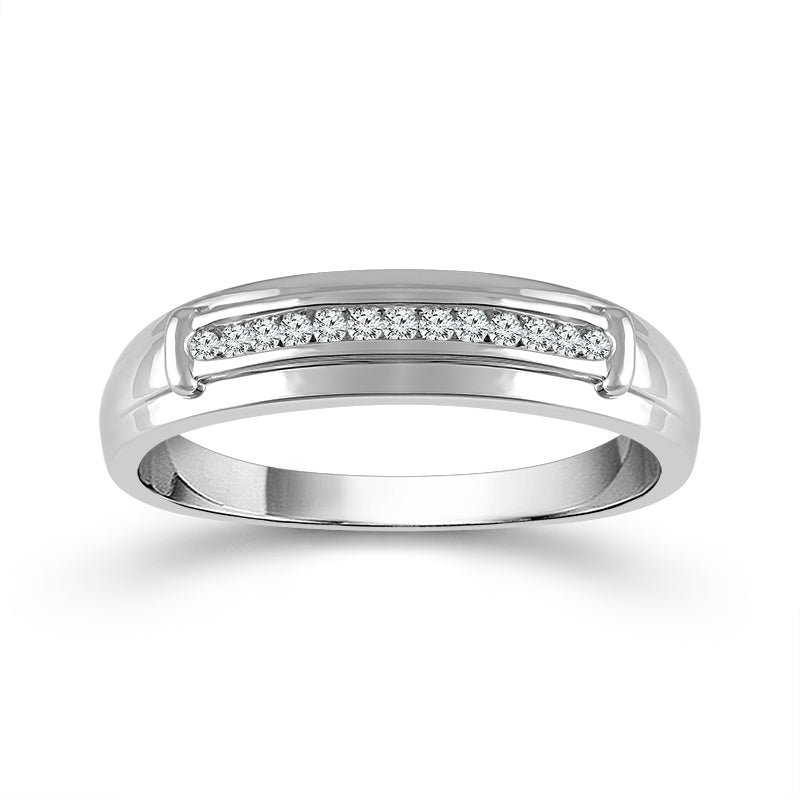Diamond Mens Rings 0.13 Ct tw  10k White Gold