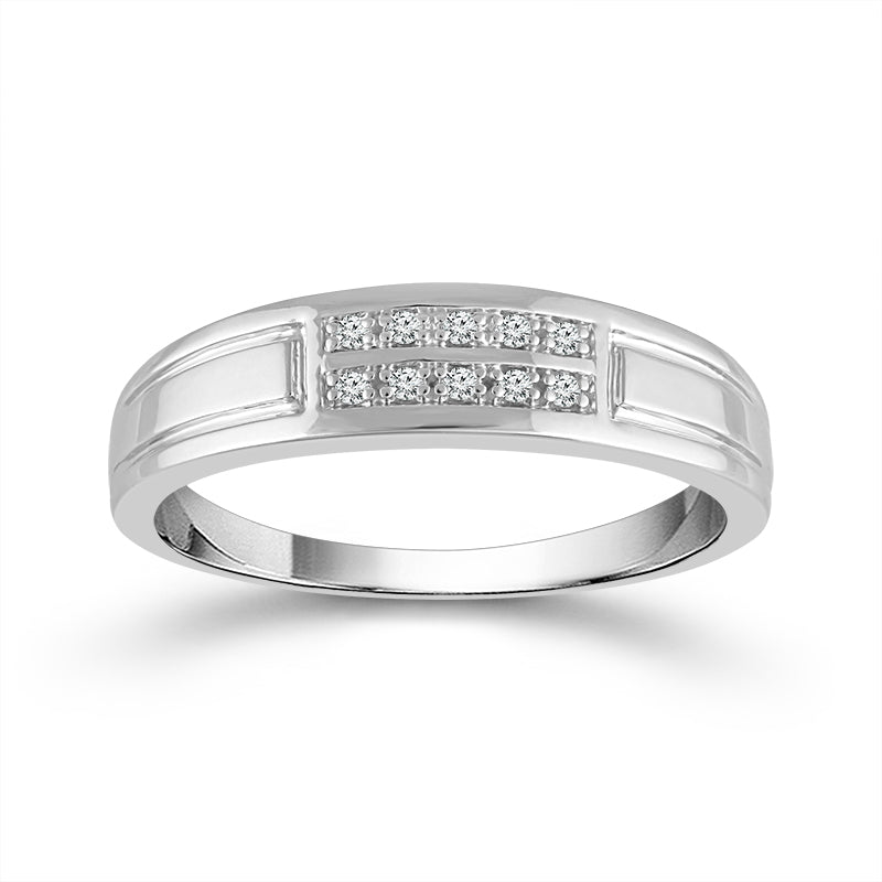 Diamond Mens Rings 0.05 Ct tw  10k White Gold