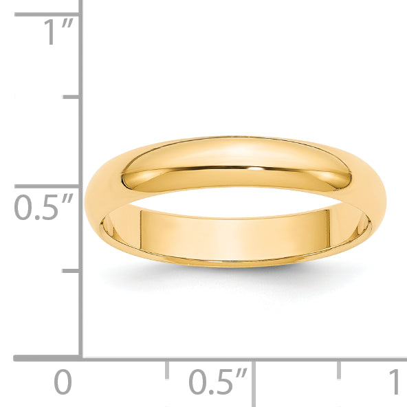 14k 4mm Half-Round Wedding Band
