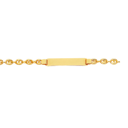 14K Gold Children's Puffed Mariner ID Bracelet