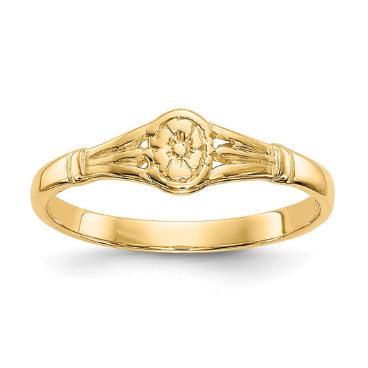 14K Gold Polished Oval Baby Ring