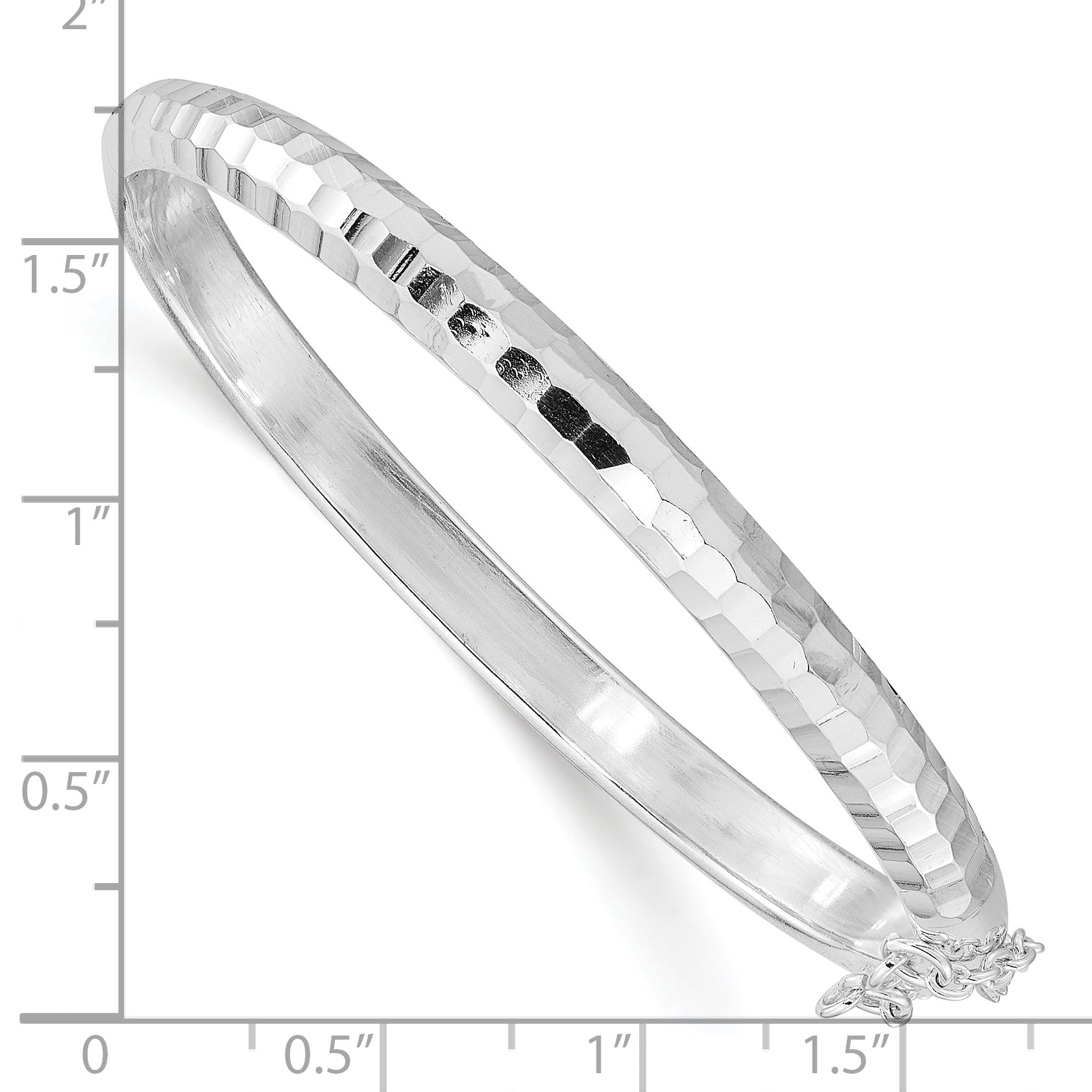 Sterling Silver Polished and D/C 5.00mm Hinged Kids Bangle