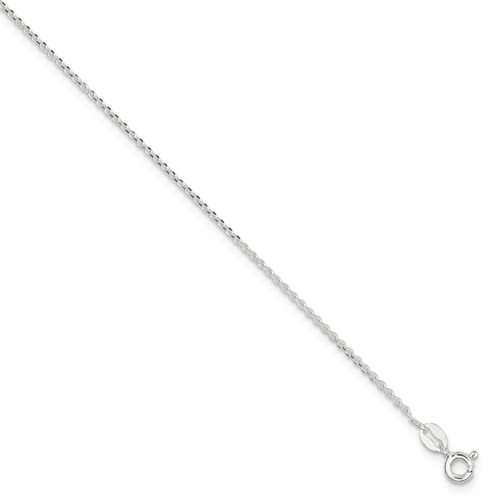 Sterling Silver 1mm Diamond-cut 9in Plus 1in ext. Anklet