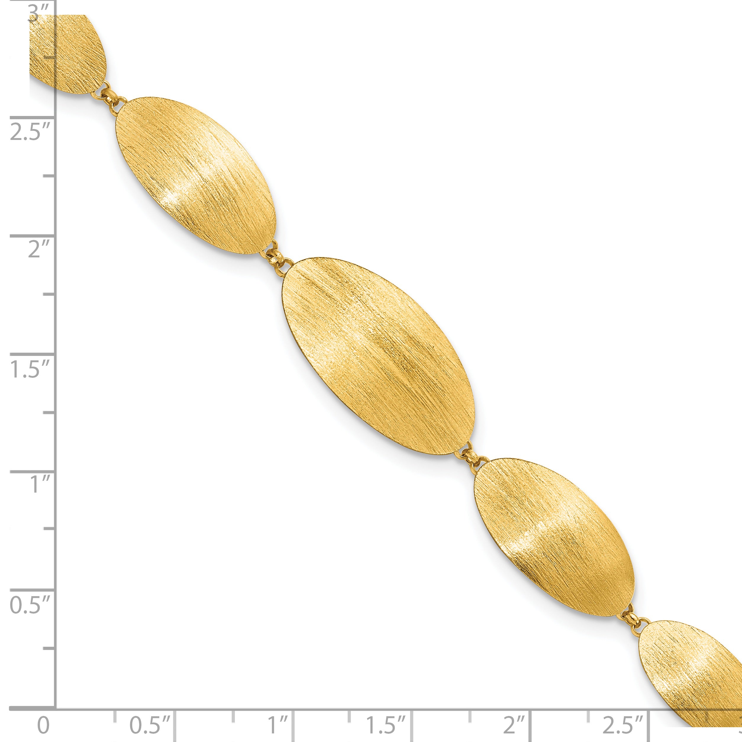 Sterling Silver Gold-plated Brushed w/ 1.25in ext. Bracelet