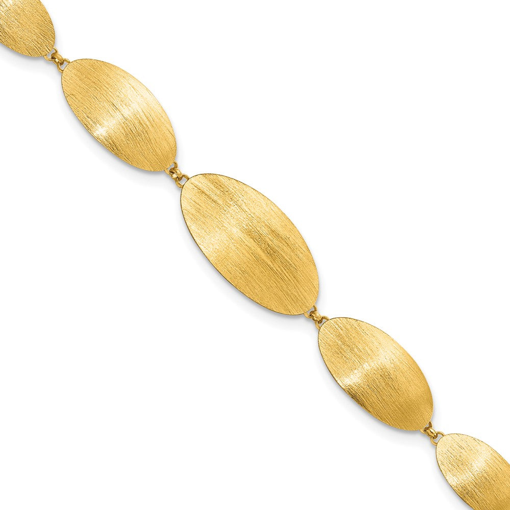 Sterling Silver Gold-plated Brushed w/ 1.25in ext. Bracelet