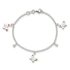 Sterling Silver Kids Enameled Butterfly Bracelet