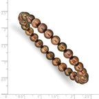 6-7mm Brown Semi-round FWC Pearl Stretch Bracelet
