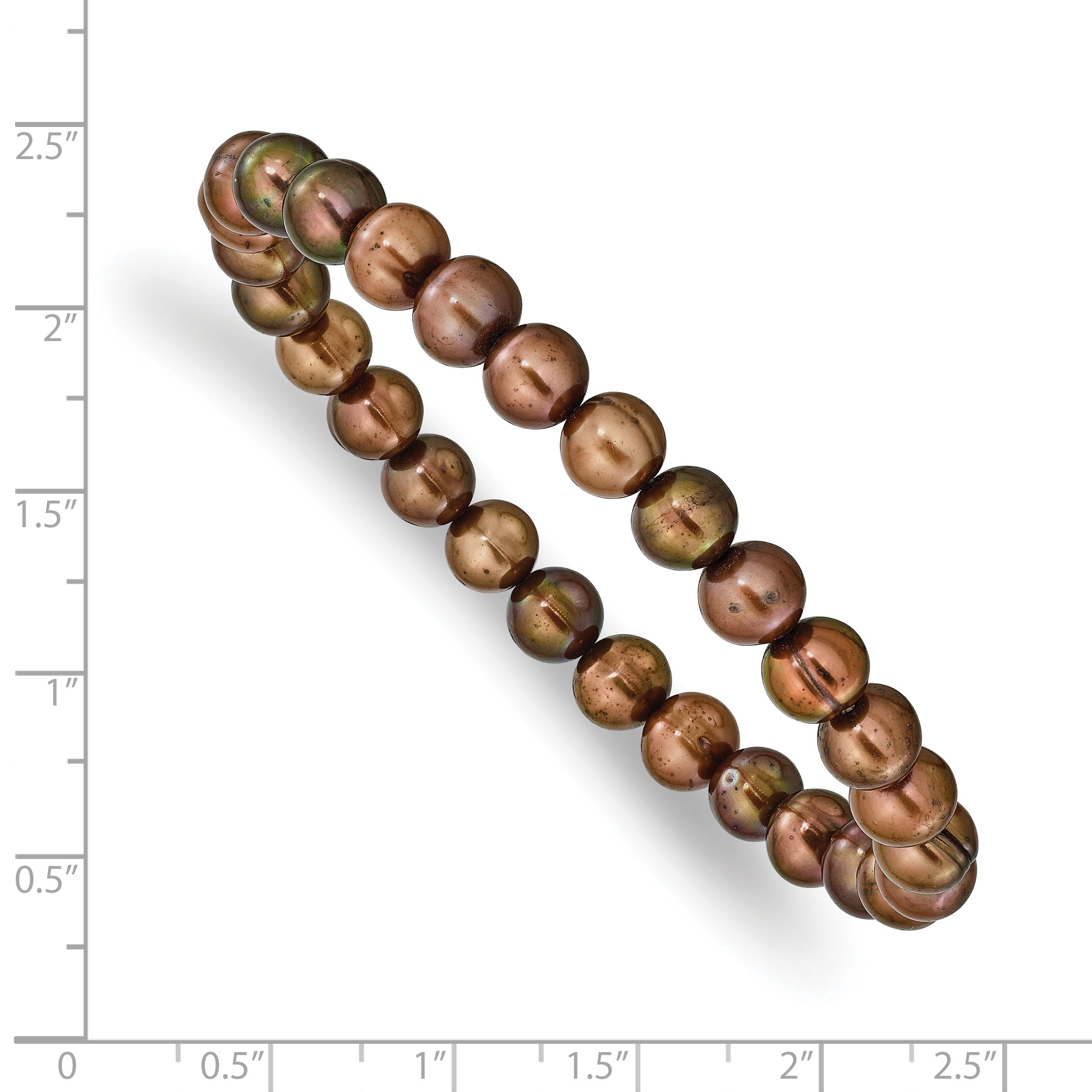 6-7mm Brown Semi-round FWC Pearl Stretch Bracelet