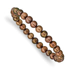 6-7mm Brown Semi-round FWC Pearl Stretch Bracelet